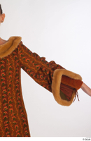  Photos Woman in Historical Dress 34 15th century Historical clothing brown dress fur shoulder sleeve upper body 0002.jpg